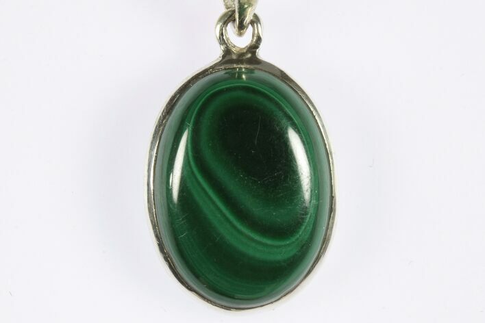 Vibrant Green Malachite Pendant - Sterling Silver #228619